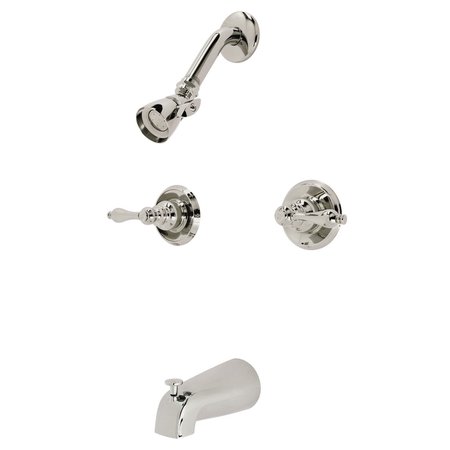 KINGSTON BRASS KB246ALPN Two-Handle Tub and Shower Faucet, Polished Nickel KB246ALPN